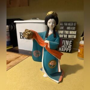 Female Lion Dancer, #6 of 6, signed, unglazed, The Hamilton Collection